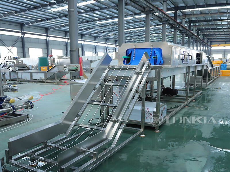 industrial crate washing machine in plant